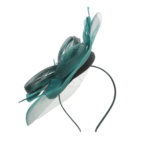 BESPORTBLE Haarbänder Haarnadelhut hochzeitshaar schmuck blumenhaarklammer Banquet Kopfschmuck 1920er Mütze Frauen Hochzeitshut aus Fascinators für Frauen Teeparty Mesh Dark Green von BESPORTBLE