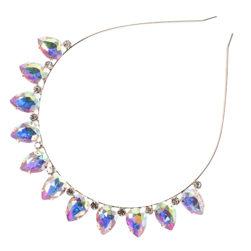 BESPORTBLE Stirnband Für Damen Mit Tropfen-design Metall Und Strass-besatzung Elastisches Band Für Bequemen Sitz Haar-accessoire Für Party Und Brautschmuck von BESPORTBLE
