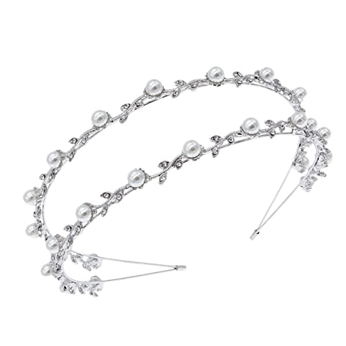 BESPORTBLE Perlen Stirnband Für Damen Hochzeit Glanz Legierung Haarreif Zartes Stirnband Kopfschmuck Haar Schmuck von BESPORTBLE