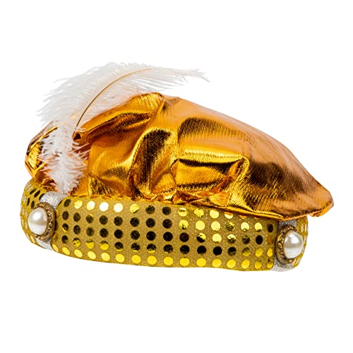 BESPORTBLE Halloween Cosplay Hut Arabischer Stil Leichtes Bühnenzubehör für Erwachsene und Eleganter mit Federn für Kostümpartys Fasching und Halloween Events von BESPORTBLE