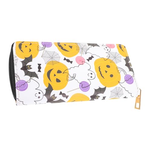 BESPORTBLE Halloween Geldbörse Damen Kleine Geldbörse mit Reißverschluss Kürbis Motiv Kompakt Leicht Reise Portemonnaie für Mädchen und Frauen von BESPORTBLE