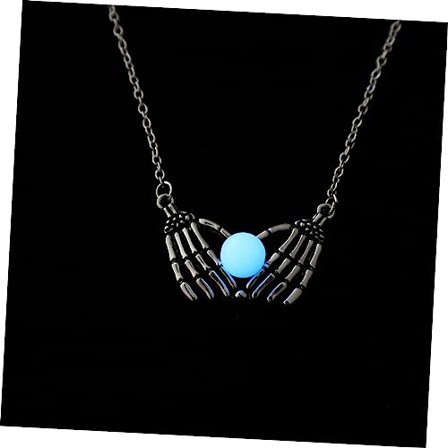 BESPORTBLE Halloween Gothic Punk Halskette mit Leuchtendem Skelett Handanhänger Kreativer Charms Schmuck Hochwertiger Stilvolle Halsdekoration für Damen und Herren von BESPORTBLE