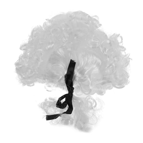 BESPORTBLE Halloween Kostümlockenperücke Weiß Unisex Europäischer Stil Komfortabel für Richter Rollenspiel und Karneval Geeignet für Erwachsene von BESPORTBLE