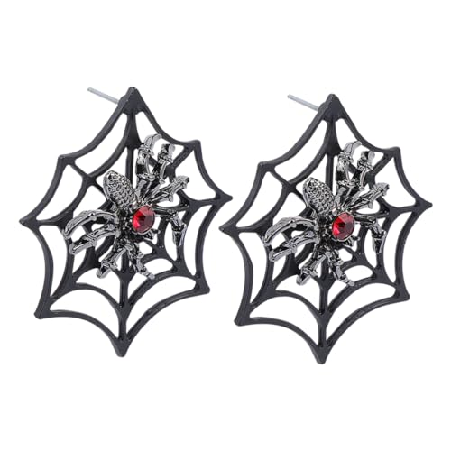 BESPORTBLE Halloween Ohrstecker Spinnennetz Design Kreative Schwarze Spinnenohrringe für Damen Langlebige Ohrringe mit Gruseligem für Halloween Partys und Festliche Outfits von BESPORTBLE