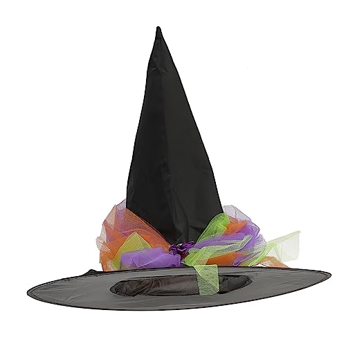 BESPORTBLE Halloween-hexenhut Mesh-hexenhut Halloween-foto-requisiten Halloween- Ha Mesh-outfits Hexenmütze Hexenhüte Für Frauen Halloween -kopfbedeckung Kostüm Hexenzubehör Stoff Violett von BESPORTBLE