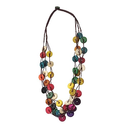 BESPORTBLE Halskette Kokosnuss Schale Handgefertigter Vintage Schmuck Mehrlagige Geometrische Kette für Damen für Partys Besondere Anlässe von BESPORTBLE