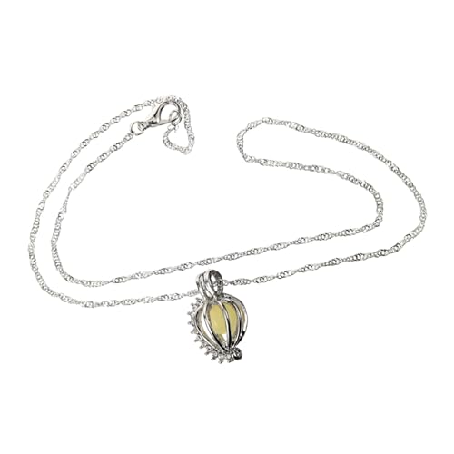 BESPORTBLE Halskette Mit Ausgehöhltem Anhänger Legierung Nachtleuchtendes Design DIY Schmuck Mit Austernperlen Liebe Wunsch Perlen Für Männer Und Frauen von BESPORTBLE