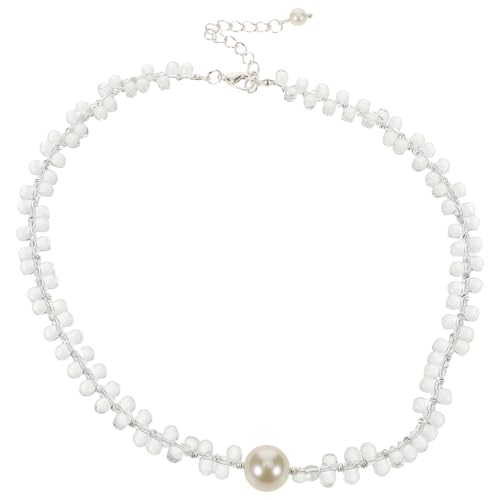 BESPORTBLE Halskette mit Klaren Kristallperlen für, Rund, Kristall-, Hochzeitsschmuck, Brautschmuck, Statement-halskette, für, Transparent von BESPORTBLE