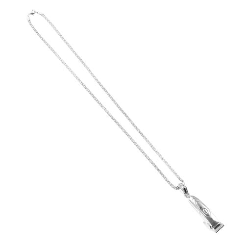 BESPORTBLE Halskette mit Rasiereranhänger Rasiermesser Pulloverketten Punk-Friseur-Halskette Friseur Halsketten Rasierer-Pullover-Kette Barbier Halskette Stahl Silver von BESPORTBLE