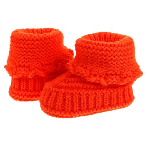BESPORTBLE Handgefertigte Häkel schuhe aus Weicher Wollwolle Gestrickte Babyschuhe mit Elastischem Sitz Unisex Hausschuhe für Neugeborene Monate Langlebig und Angenehm Innenlänge von BESPORTBLE
