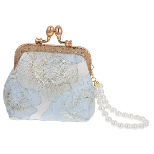BESPORTBLE Handgefertigte Handtasche mit Floralem Chinesischem Stoff Kleine Abendtasche für Damen Handlich mit Eleganter Kunstperlenverzierung für Hochzeit und Party Stilvoll und Tragbar von BESPORTBLE