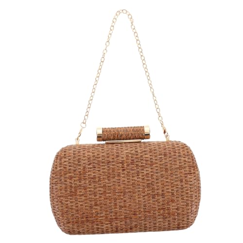 BESPORTBLE Handgefertigte Strohtasche Damen Vintage Handwoven Clutch und Umhängetasche Multifunktional Naturmaterial für Sommer Hochzeit Party Alltag von BESPORTBLE