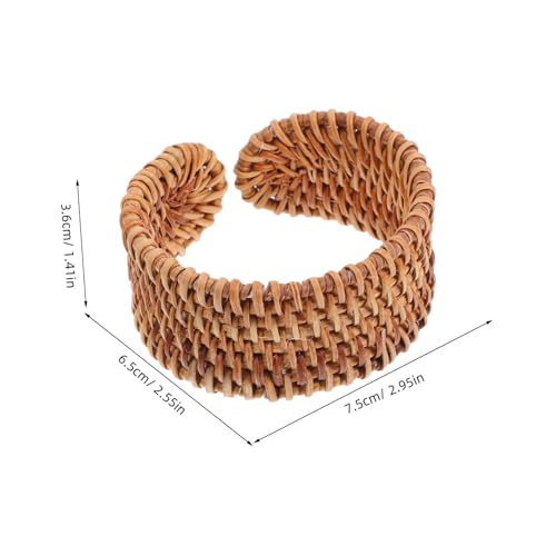 BESPORTBLE Handgefertigtes Leichtes Rattan Armband für Damen Geflochtenes Strohbangle Bohemian Webdesign Robustes Sommerliches Ethno Schmuckstück für Festivals und Strandoutfits von BESPORTBLE