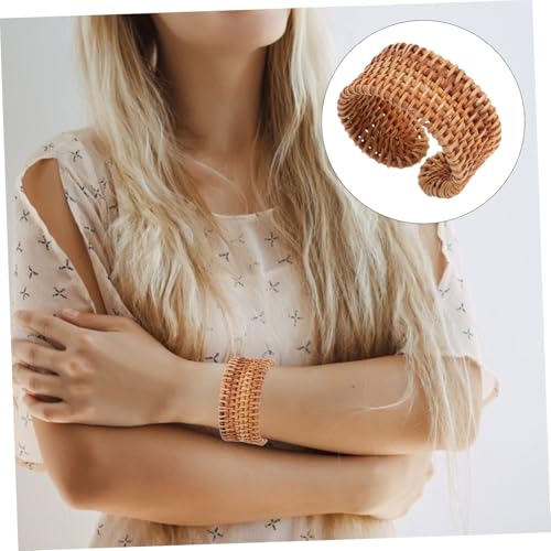 BESPORTBLE Handgefertigtes Rattan Armband Damen Leichtes Strohgeflecht Einstellbares Boho Flecht Design Robustes Webarmband für Sommer Modisches Vintage Statement Schmuckstück BESPORTBLE Handgefertigtes Rattan Armband Damen Leichtes Strohgeflecht Einstellbares Boho Flecht Design Robustes Webarmband für Sommer Modisches Vintage Statement Schmuckstück von BESPORTBLE