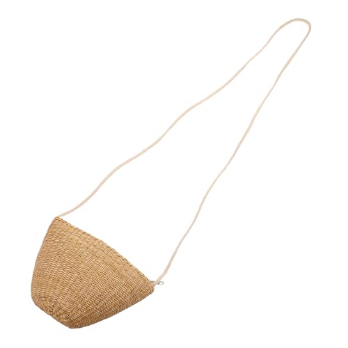 BESPORTBLE Handgewebte Strohtasche Gelb Kleine Geldbörse Münzbeutel Schultertasche Für Strand Party Alltag Vielseitig Robust Niedliches Design Geschenk von BESPORTBLE