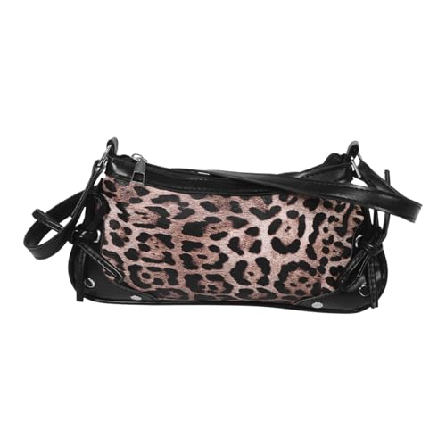 BESPORTBLE Crescent-umhängetasche Mit Leopardenmuster Für Damen Unterarmtasche Aus Pu Schleife Modische Handtasche Für Verschiedene Anlässe von BESPORTBLE