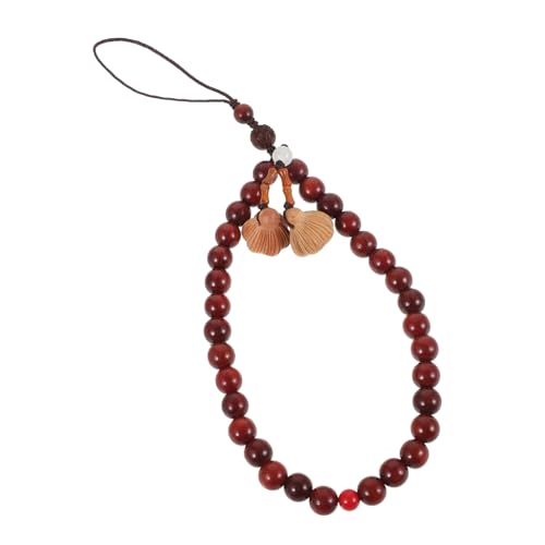 BESPORTBLE Handyriemen Telefon Charme Handy-charme Telefonschleife Handschlaufe Mit Telefonschlaufe Zelle Handyperlenband Tether Handy Lanyard Mit Perlen Reize Light Brown Blut Sandelholz von BESPORTBLE