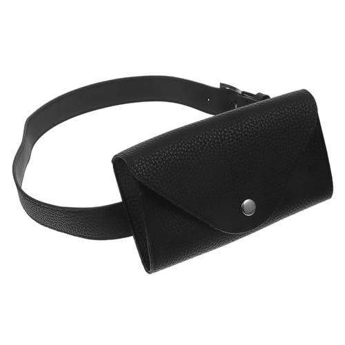 BESPORTBLE Pu Mini Belt Phone Bag Für Damen Schwarz Kleine Umhängetasche Für Schlüssel Karten Und Abnehmbarer Gürtel Minimalistisches Design Praktische Handybörse von BESPORTBLE