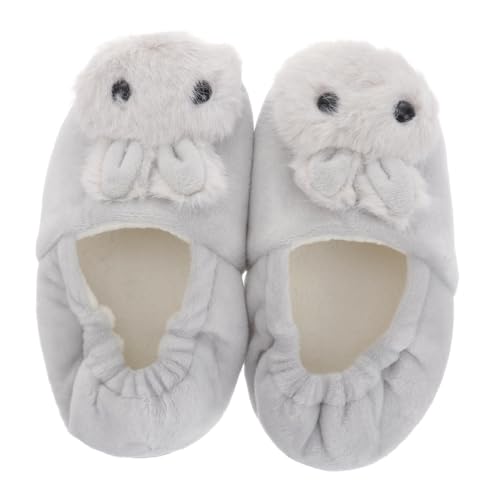 BESPORTBLE Hausschuhe Winter Warm Rutschfest Plüsch Kaninchenform Weiche Baumwollpantoffeln Leichte Atmungsaktive Kinderschlappen Praktische Kuschelige Slipper für Drinnen von BESPORTBLE