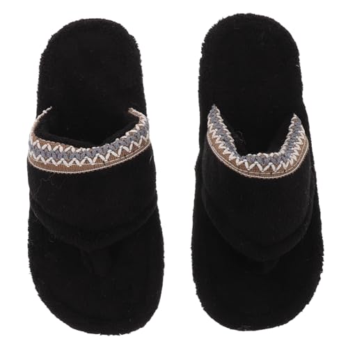 BESPORTBLE Hausschuhe für Damen: Bequeme Hausschuhe für Damen – Warme, pelzige Sandalen – Fußwärmer mit dicker Sohle – Weiche Slide-Sandalen, Größe 40–41 von BESPORTBLE