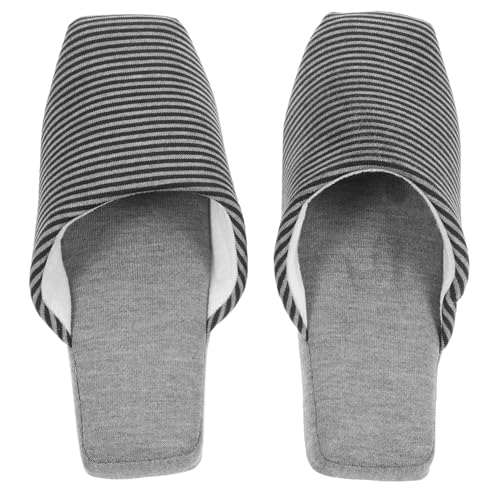 BESPORTBLE Hausschuhe mit Weicher Sohle Rutschfest für Herren Innenbereich Warme Pantoffeln Holzfußboden Geeignet Modisches Streifenmuster Komfortabel Atmungsaktiv von BESPORTBLE