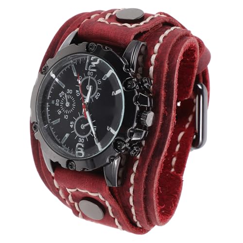 BESPORTBLE Herren Armbanduhr Retro Verstellbare Rindsleder Uhr für Männer Lässige Freizeit Armbanduhr Handgefertigte Uhr für Alltag und Besondere Anlässe von BESPORTBLE