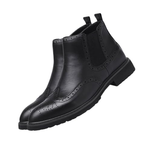 BESPORTBLE Herren Brogue High Top Boots aus Mikrofaser und Gummi Modische Geschnitzte Stiefel Komfortabel und Strapazierfähig für Freizeit Arbeit und Outdoor Aktivitäten von BESPORTBLE