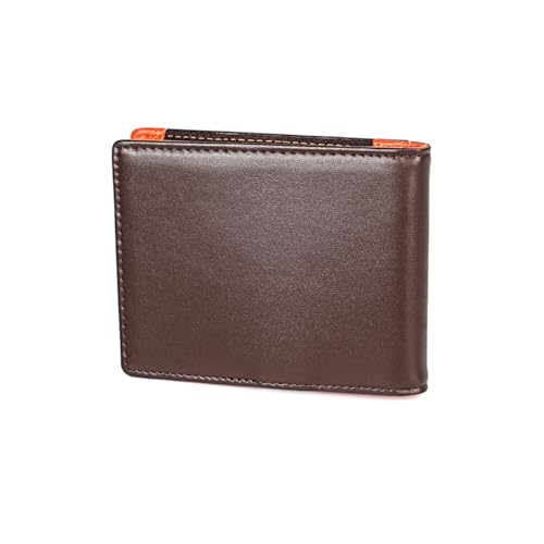 BESPORTBLE Herren Echtes Leder Geldbörse Ultradünne RFID Brieftasche Mit Münztasche Und Clip Kaffee Farbe Für Karten Und Bargeld Für Freunde von BESPORTBLE