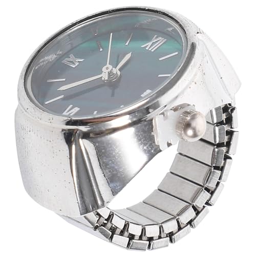 BESPORTBLE Fingeruhr Mit Römischen Ziffern Kleine Mini-fingeruhr Aus Zinklegierung Fingerringuhr Mit Uhrzeiger Unisex Schmuckaccessoire Für Damen Und Herren von BESPORTBLE