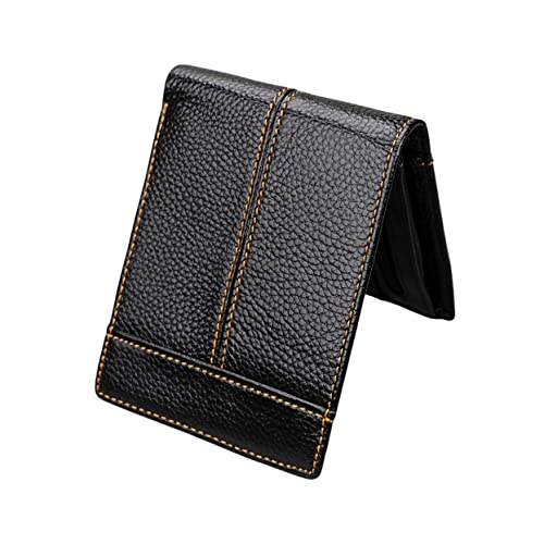 BESPORTBLE Herren Geldbörse Aus Echtem Leder Mit RFID Schutz Retro Kurz Geldbörse Für Männer Schlankes Design Schwarz Als Geldbeutel Und Kartenetui Für Moderne Männermode von BESPORTBLE