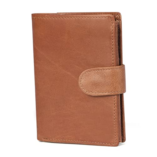 BESPORTBLE Herren Geldbörse Aus Echtem Multifunktionale RFID Geldbörse Im Vintage Stil Großer Kartenhalter Für Männer Tragbare Geldtasche Mit Münzfach Hellbraun von BESPORTBLE