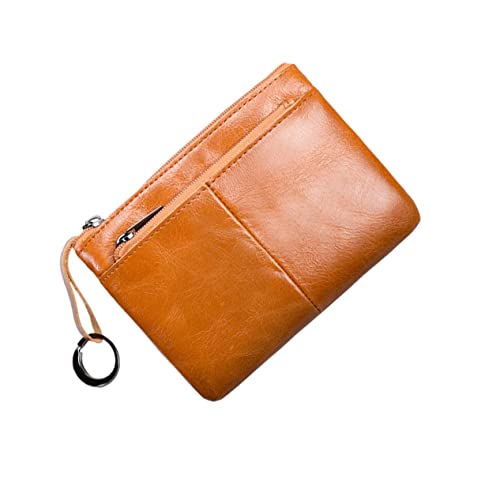 BESPORTBLE Geldbörse Herren Echtes Reißverschluss Minimalistisches Design Kreditkartenetui Multifunktionale Brieftasche Handtasche von BESPORTBLE