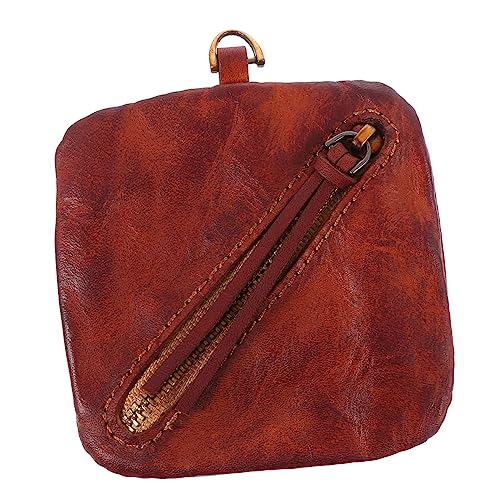 BESPORTBLE Herren Geldbörse mit Reißverschluss Mini Münzbeutel für Damen und Herren Leichtes Portemonnaie mit Kartenfächern Kompakte Geldtasche für Kleingeld und Karten Braun von BESPORTBLE