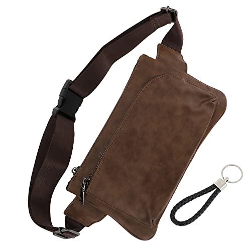 BESPORTBLE Pu-Kunstleder-hüfttasche Für Männer Outdoor-Bauchtasche Sport-Bauchtasche Leicht Für Reisen Wandern Klettern Und Camping Kaffee von BESPORTBLE