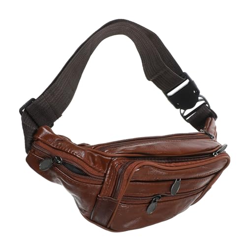 BESPORTBLE Herren Hüfttasche wasserdichte Gürteltasche mit Mehreren Fächern für Outdoor Reisen Joggen Fitness Diebstahlsicherer Schulterbag für Männer Khaki von BESPORTBLE