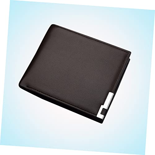 BESPORTBLE Herren Kurzgeldbörse PU Retro Portemonnaie mit Großer Kapazität und Robustem Design Schmaler Geldbeutel für Karten Scheine und Ausweise Kaffee Farbton von BESPORTBLE