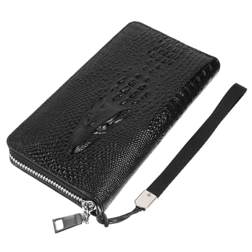 BESPORTBLE Herren-geldbörse Aus Pu Mit Alligator-Print Bifold-Konstruktion Großes Fassungsvermögen Reißverschluss Für Karten Und Gadgets Praktisch Und Langlebig von BESPORTBLE