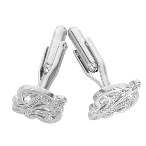 BESPORTBLE Herren Manschettenknöpfe Silber Kupfer mit Strasssteinen Business Formell Einfach Anzulegen Stilvolle Accessoires für Hemdärmel bei Hochzeiten und Partys von BESPORTBLE