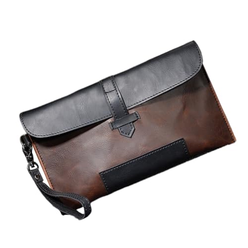 BESPORTBLE Herren Portemonnaie Aus Pu Multifunktionale Clutch Tasche Handytasche Handtasche Aufbewahrungstasche Mit Reißverschluss Kaffee Mit Schwarz Für Geschäftsleute Und Studenten von BESPORTBLE