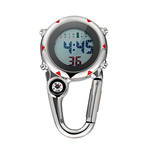 BESPORTBLE Herrenuhren Ansteckuhr: Karabineruhr Digital Ansteckuhr Rot 7 5 X 4 0 X 1 2Cm Taschenuhr Digital von BESPORTBLE