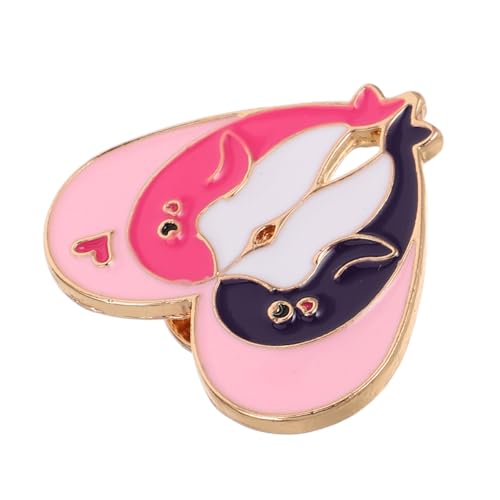 BESPORTBLE Herzförmige Delfin Emaille Brosche Metall Schmuck Pin Dekorative Anstecknadel für Rucksack Kleidung Schal Hüte Vielseitiges Accessoire für Valentinstag Hochzeit Party von BESPORTBLE