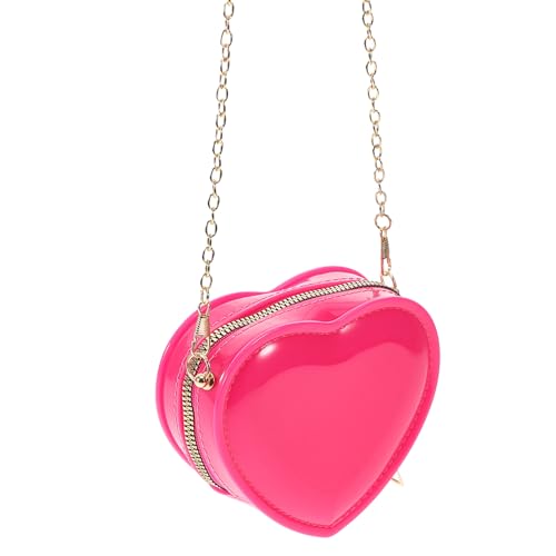 BESPORTBLE Herzförmige Tasche Aus PVC Kleine Münzgeldbörse Mit Reißverschluss Für Damen Zum Aufbewahren Von Lippenstift Münzen Und Make-up Für Täglichen Gebrauch Und Partys von BESPORTBLE