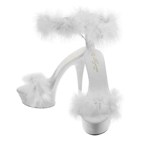 BESPORTBLE High Heels Sandalen Frauen Weiß Modische No Slip Plateau High Heels mit Feinem Stilettoabsatz und Komfortabel für Sommer Partys und Alltag Zufällige Farbe von BESPORTBLE