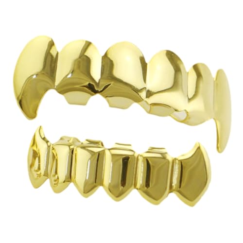 BESPORTBLE Hip Hop Goldene Zähne Falsche Zähne für Männer und Frauen für Halloween und Kostümpartys Grill Zahnkappen für Unvergessliche Auftritte von BESPORTBLE