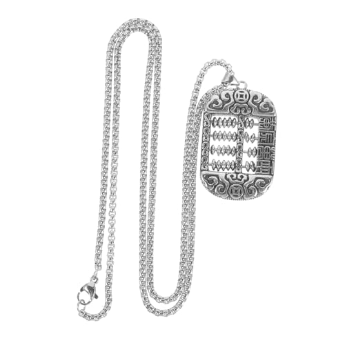 BESPORTBLE Hip Hop Metal Abacus Charm Halskette mit Drehbarem Anhänger Clavicle Chain für Damen Einzigartige Vintage Perlenkette Stilvoller Schmuck für Partys und Alltag von BESPORTBLE