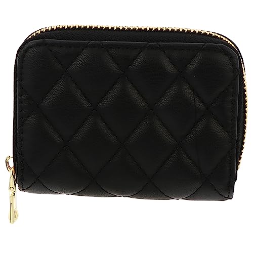 BESPORTBLE Pu-Kunststoff Reißverschluss Kartenetui Multifunktionale Brieftasche Für Damen Große Kapazität Für Kreditkarten Ausweis Münzen Und Bargeld Klassisches Rautenförmiges Design von BESPORTBLE