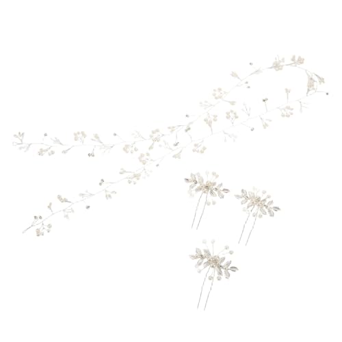 BESPORTBLE Hochwertiges Braut Haarband mit Haarrebe und Haarnadeln Flexibler Haarvineschmuck für Frauen und Mädchen Eleganter Hochzeitsschmuck für Romantische Brautfrisuren von BESPORTBLE