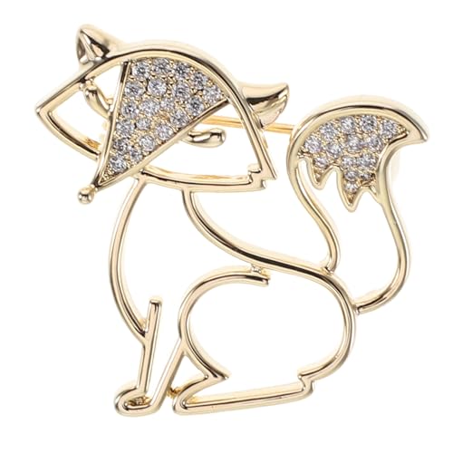 BESPORTBLE Hohlraum Fuchs Brosche Damen Modisch Tier-anstecknadel Aus Kupfer Mit Strass Für Pullover Schal Jacke Schmuck Accessoire von BESPORTBLE