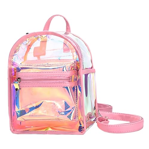 BESPORTBLE Holografischer Mini Rucksack Für Damen Durchsichtiger Modischer Rucksack Vielseitige Geldbörse Für Konzerte Reisen Transparentes Design Umhängetasche von BESPORTBLE