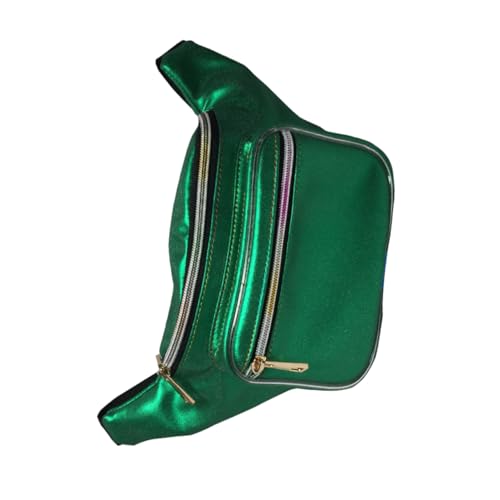 BESPORTBLE Holographische Bauchtasche Für Damen Herren wasserdichte Hüfttasche Mit Verstellbarem Gürtel Für Outdoor Aktivitäten Reisen Sport Glänzende Grüne von BESPORTBLE